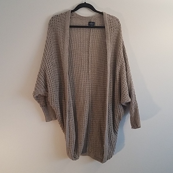 American Eagle Outfitters Sweaters - AMERICAN EAGLE cacoon tan crochet cardigan shrug